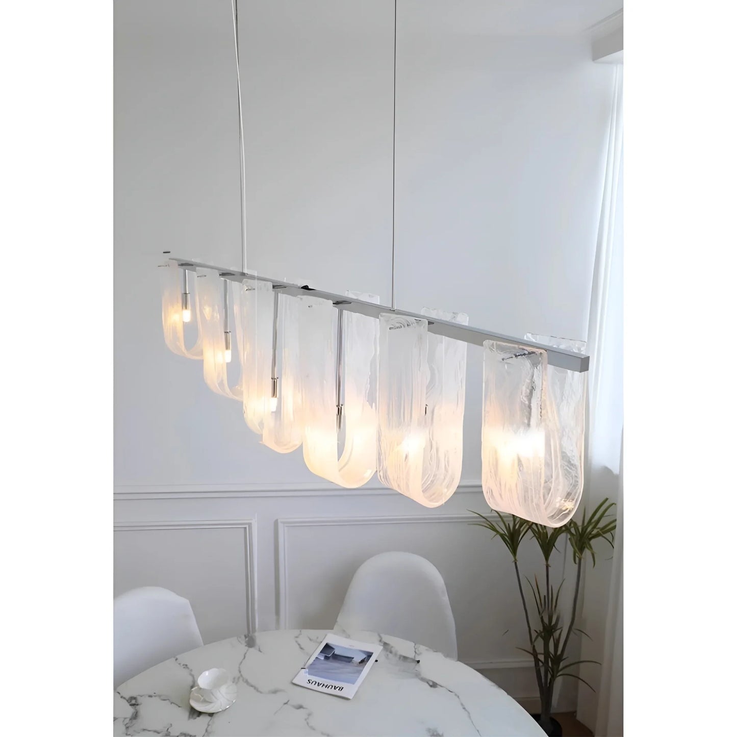 Fuchsia Liora Glass Linear Pendant Light - Pendant Lights | Lucera Lighting
