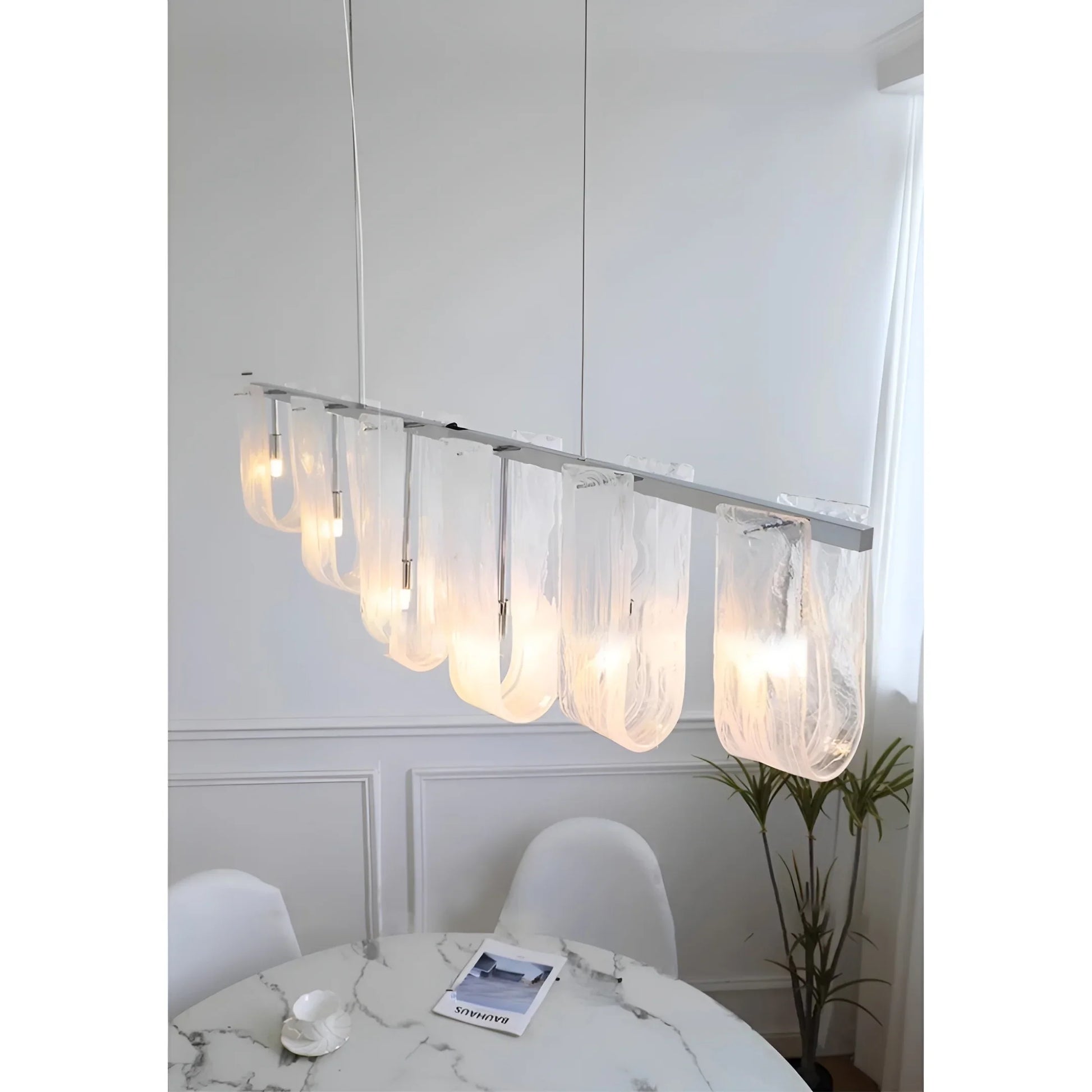 Fuchsia Liora Glass Linear Pendant Light - Pendant Lights | Lucera Lighting