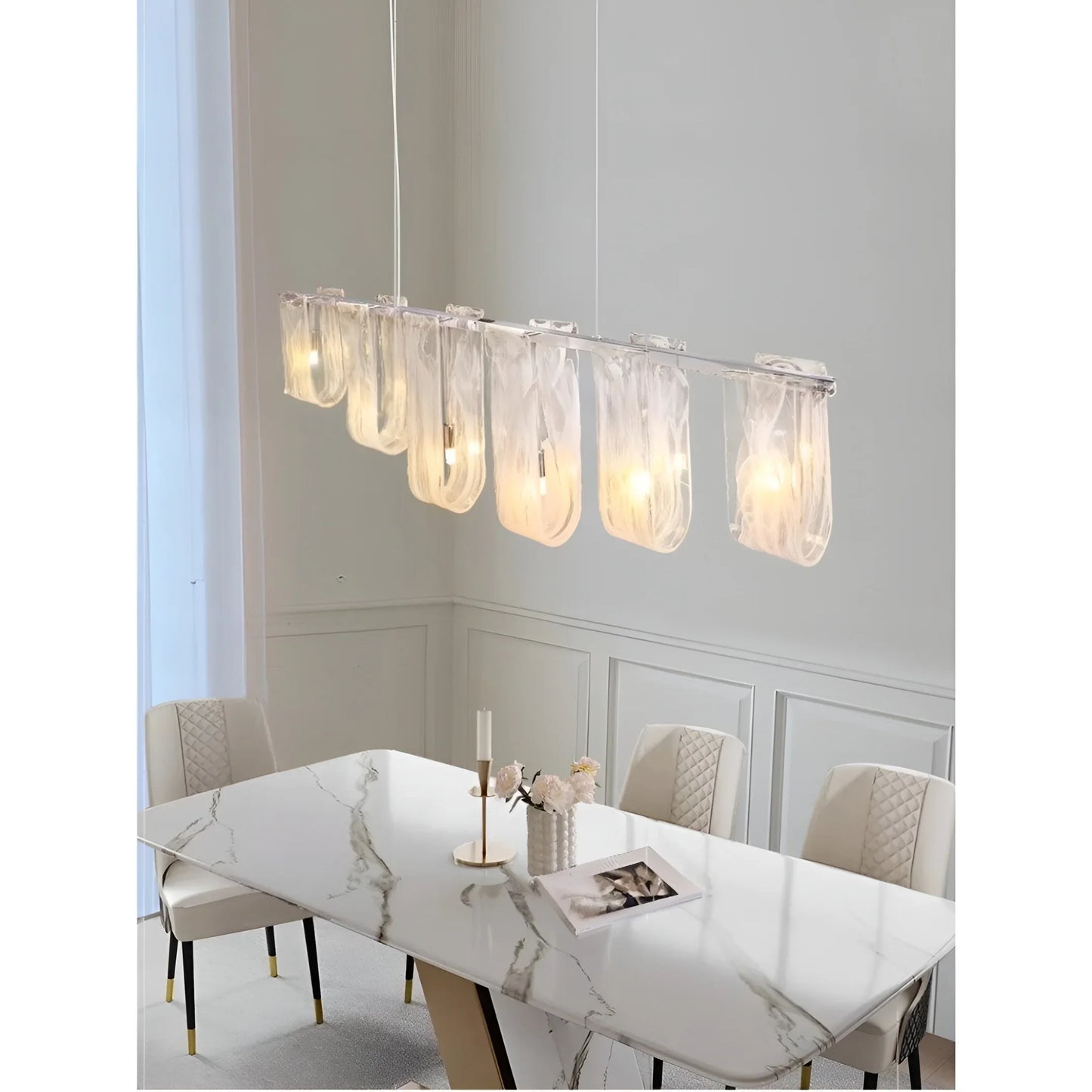Fuchsia Liora Glass Linear Pendant Light - Pendant Lights | Lucera Lighting