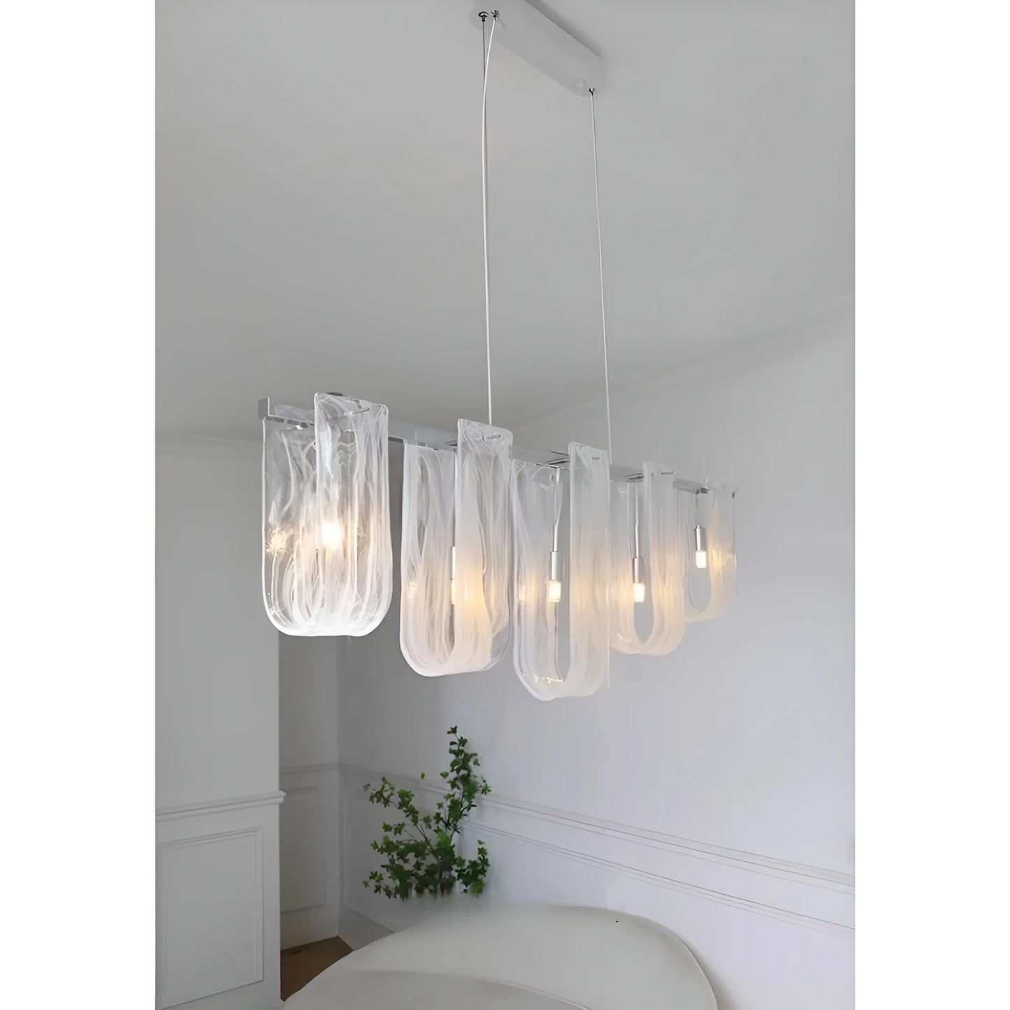 Fuchsia Liora Glass Linear Pendant Light - Pendant Lights | Lucera Lighting