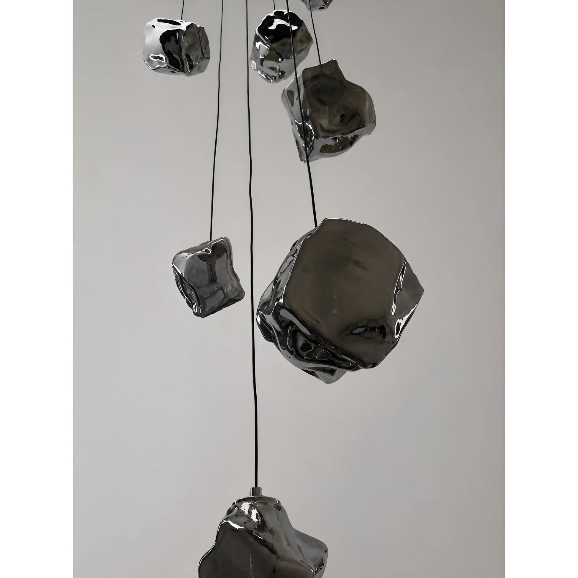 Quartzite Molten Rock Glass Staircase Chandelier - Chandeliers | Lucera Lighting