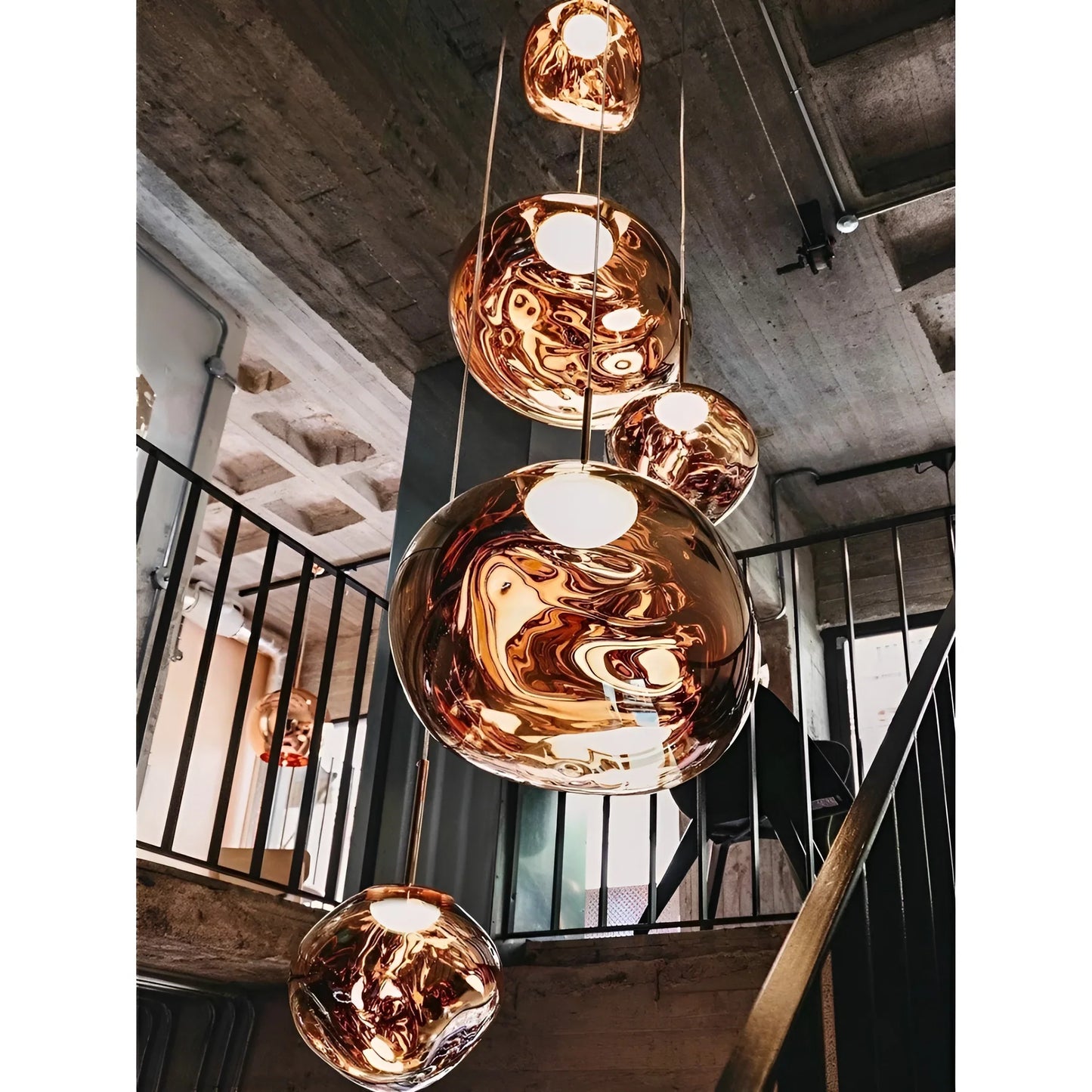 Zion Modern LED Bubble Staircase Chandelier - Pendant Lights | Lucera Lighting