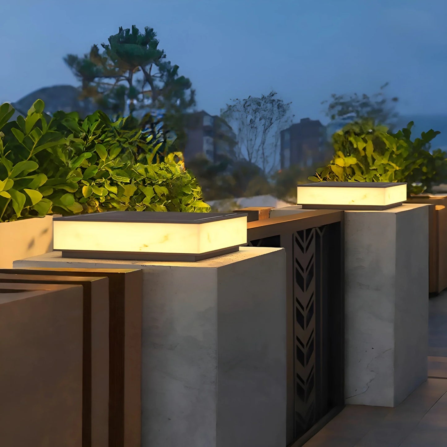 Cygnus Ridge Solar Pillar Light - Exterior wall | Lucera Lighting