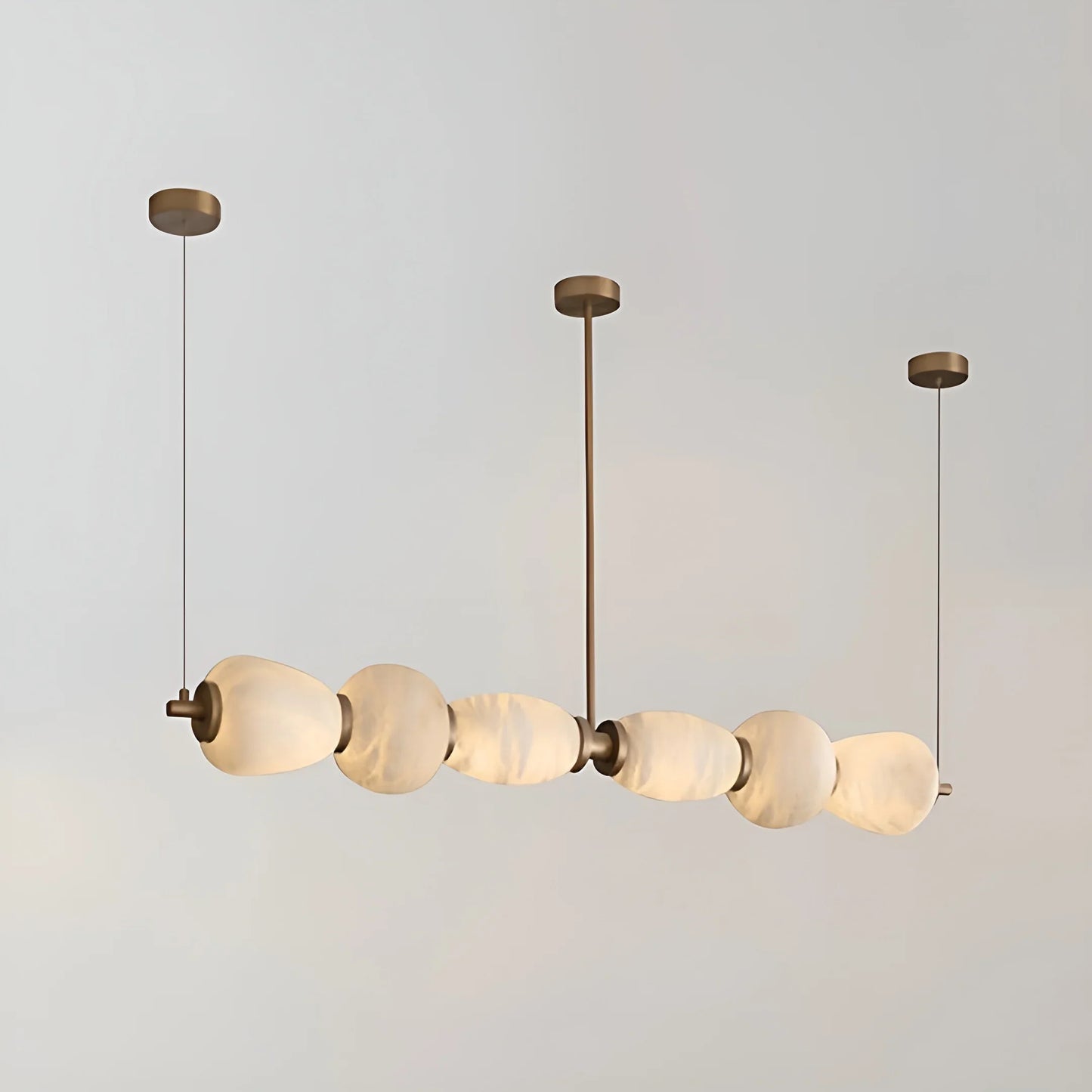 Ochre Modern Marble Linear Chandelier - Pendant Lights | Lucera Lighting