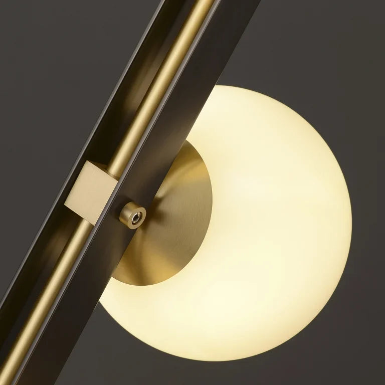 Amethyst Mid Century Twisted Floor Lamp with Globe Shades - Chandeliers | Lucera Lighting