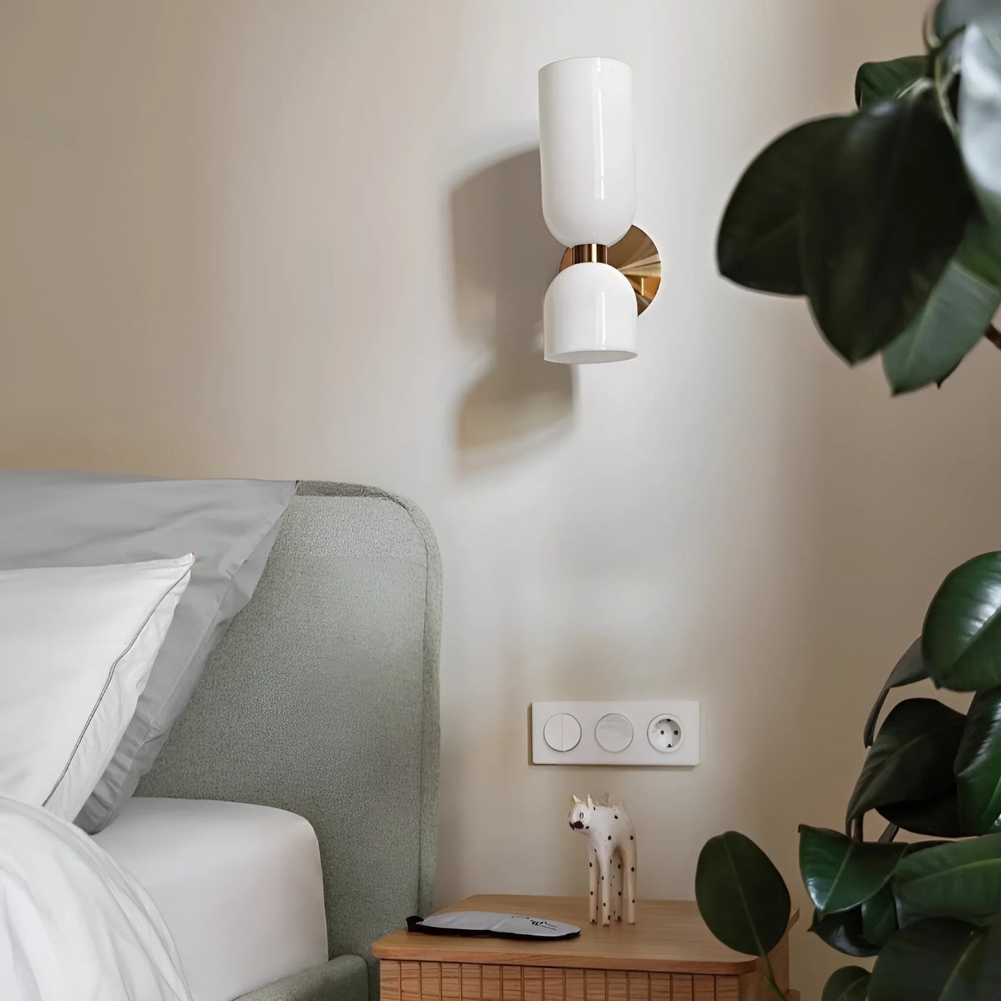 Dolce Double Glossy White Glass Wall Sconce - Wall Lights & Sconces | Lucera Lighting