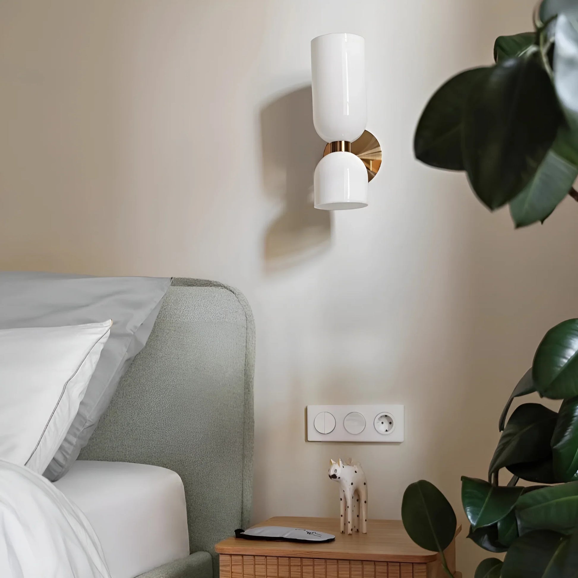 Dolce Double Glossy White Glass Wall Sconce - Wall Lights & Sconces | Lucera Lighting