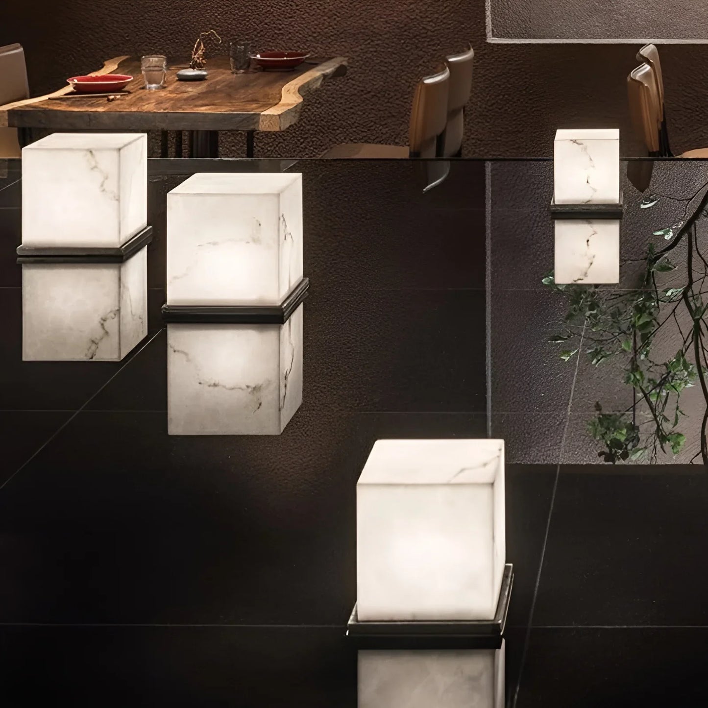 Vesta Marble Outdoor Floor Light - Exterior wall | Lucera Lighting