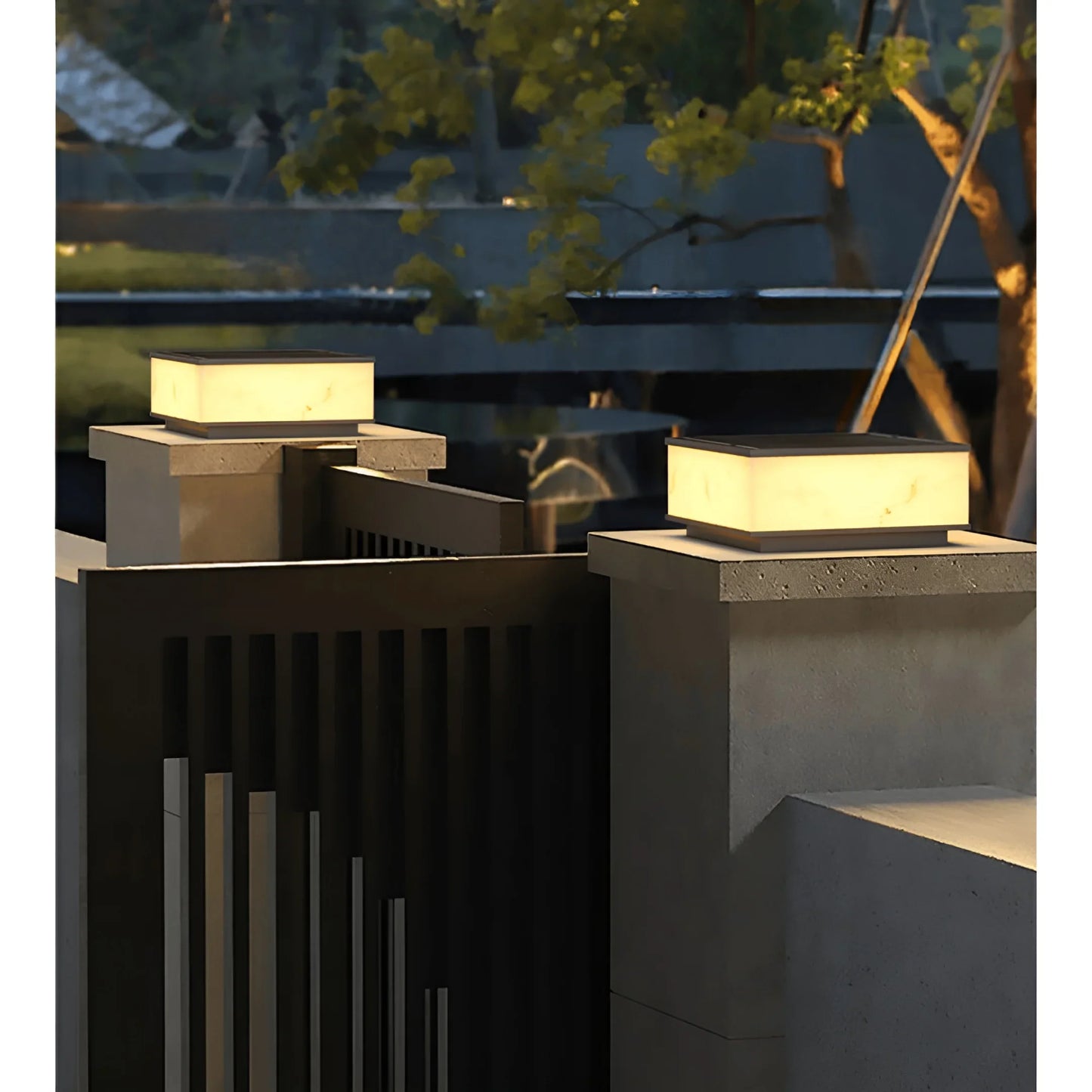 Cygnus Ridge Solar Pillar Light - Exterior wall | Lucera Lighting