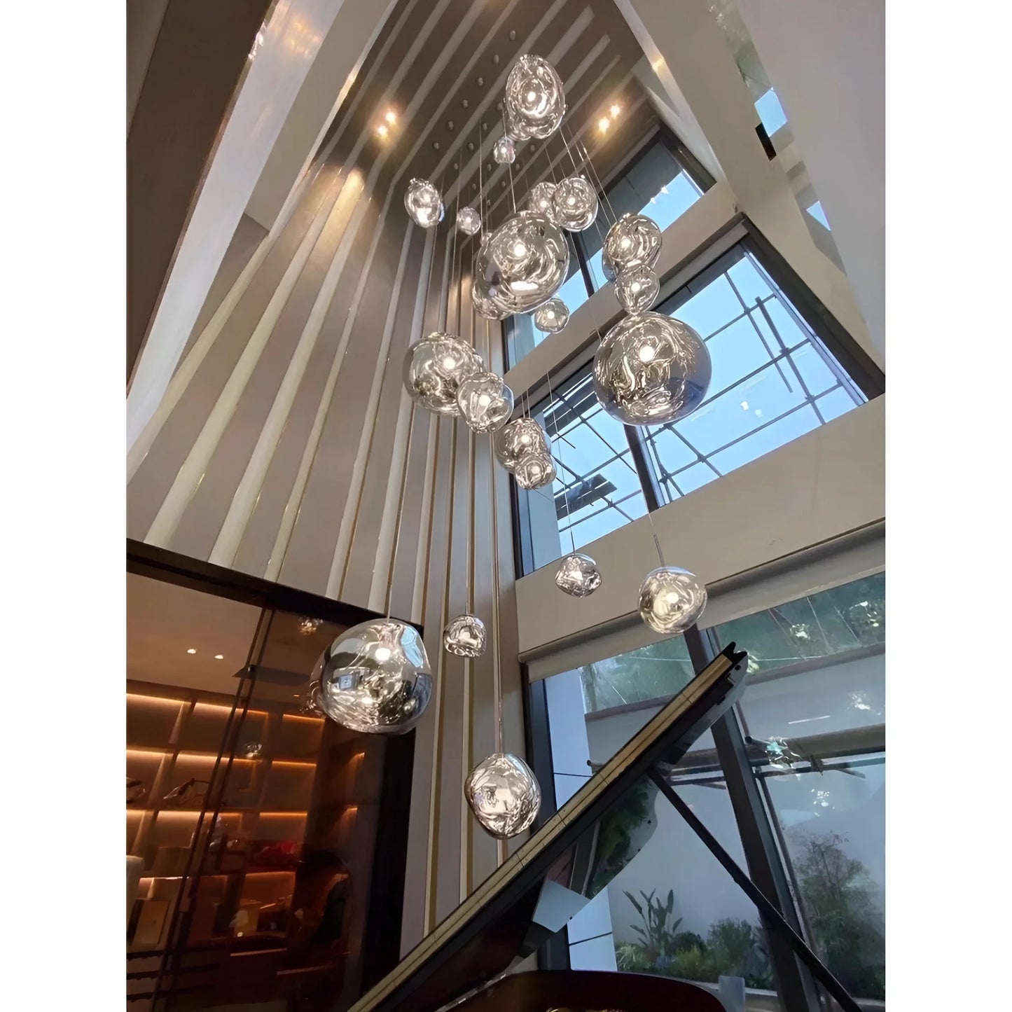 Zion Modern LED Bubble Staircase Chandelier - Pendant Lights | Lucera Lighting