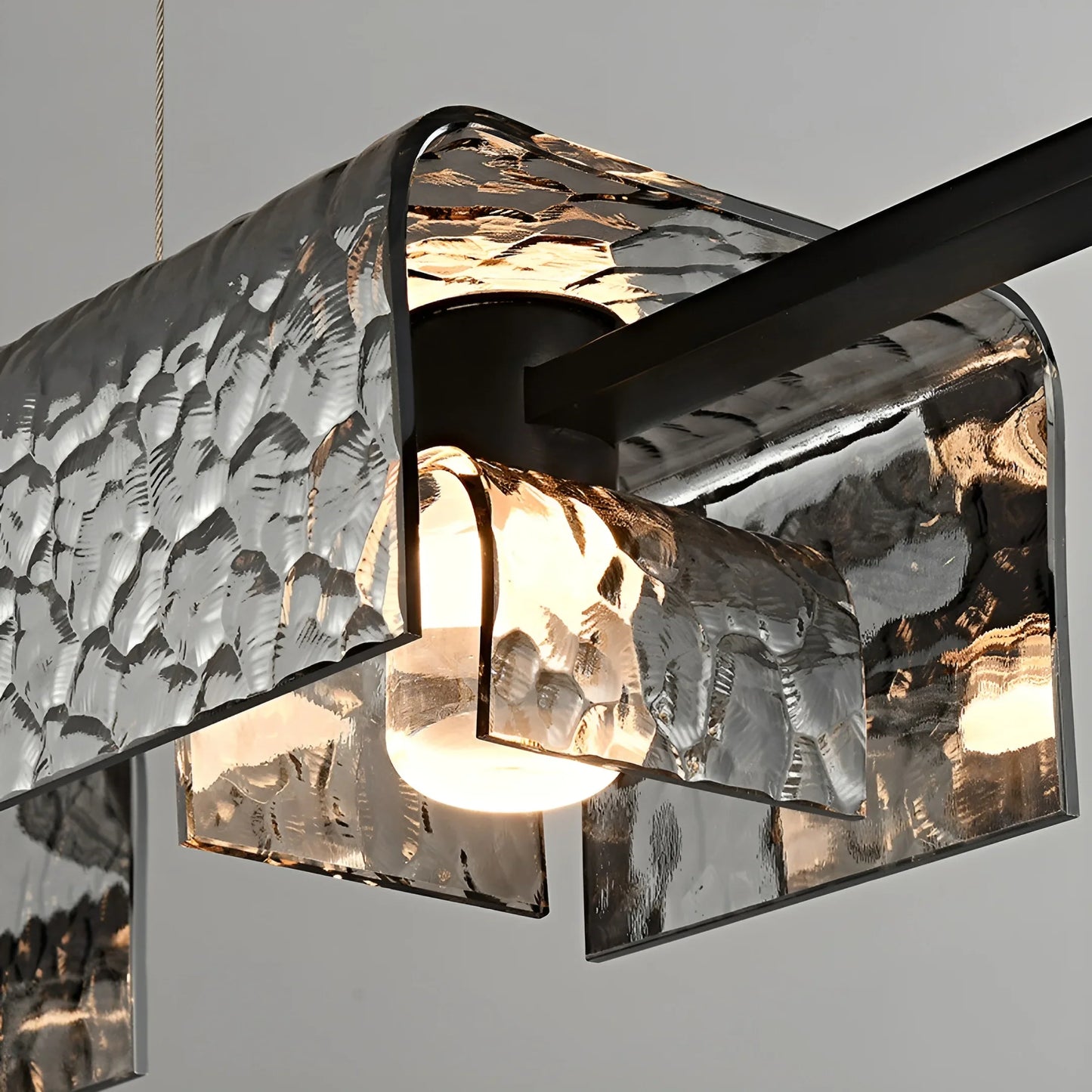 Cinnabar Copper Chandelier - Textured Glass - Pendant Lights | Lucera Lighting