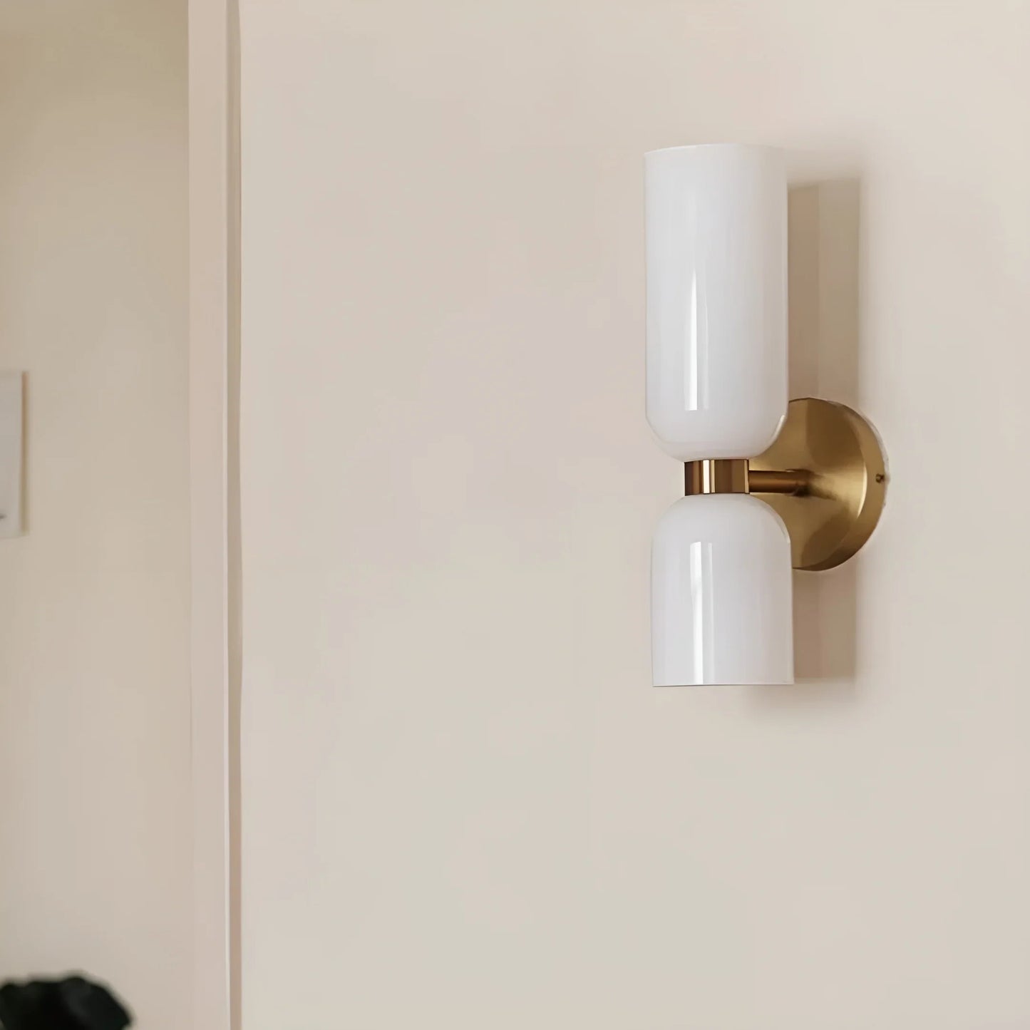 Dolce Double Glossy White Glass Wall Sconce - Wall Lights & Sconces | Lucera Lighting