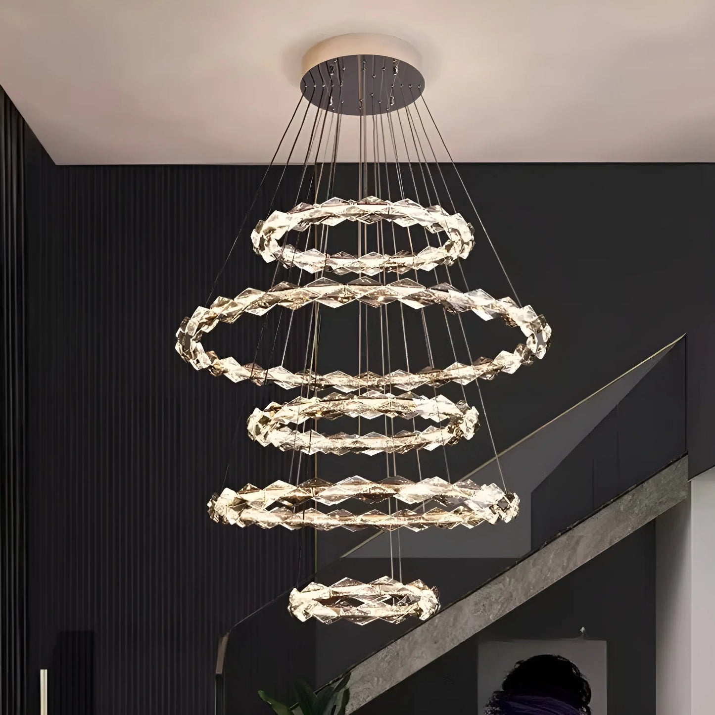 Axel K9 Crystal Chandelier - Multi-Ring LED - Chandeliers | Lucera Lighting