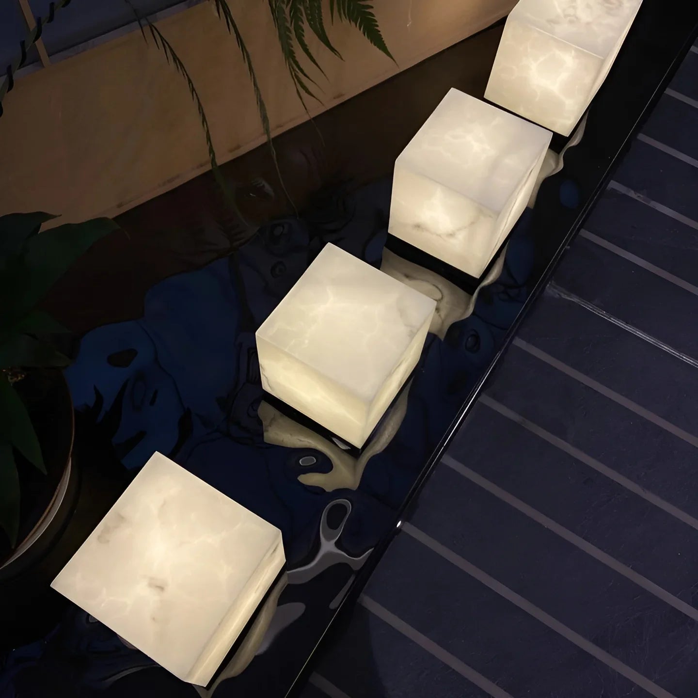 Vesta Marble Outdoor Floor Light - Exterior wall | Lucera Lighting