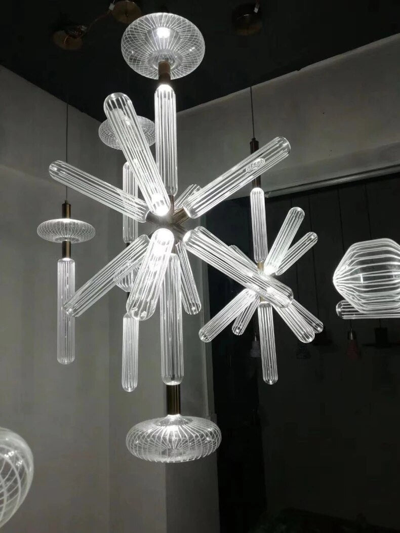 Zeal Glass Chandelier for Staircase - Chandeliers | Lucera Lighting