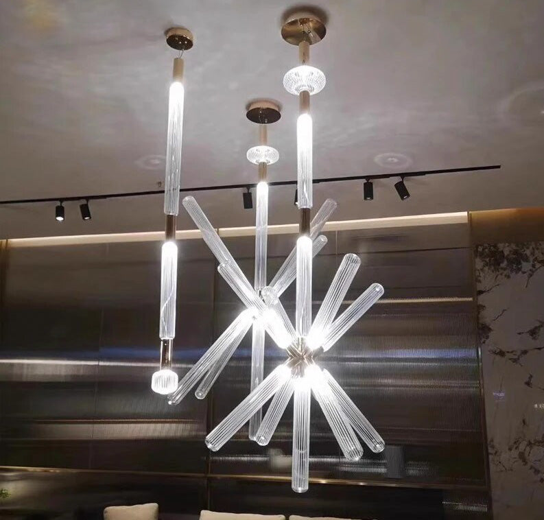 Zeal Glass Chandelier for Staircase - Chandeliers | Lucera Lighting