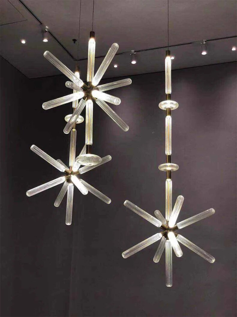 Zeal Glass Chandelier for Staircase - Chandeliers | Lucera Lighting