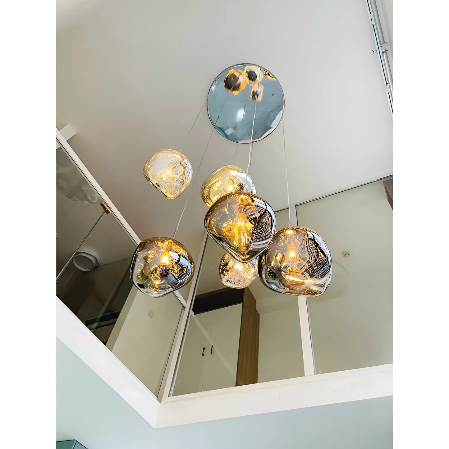 Zion Modern LED Bubble Staircase Chandelier - Pendant Lights | Lucera Lighting