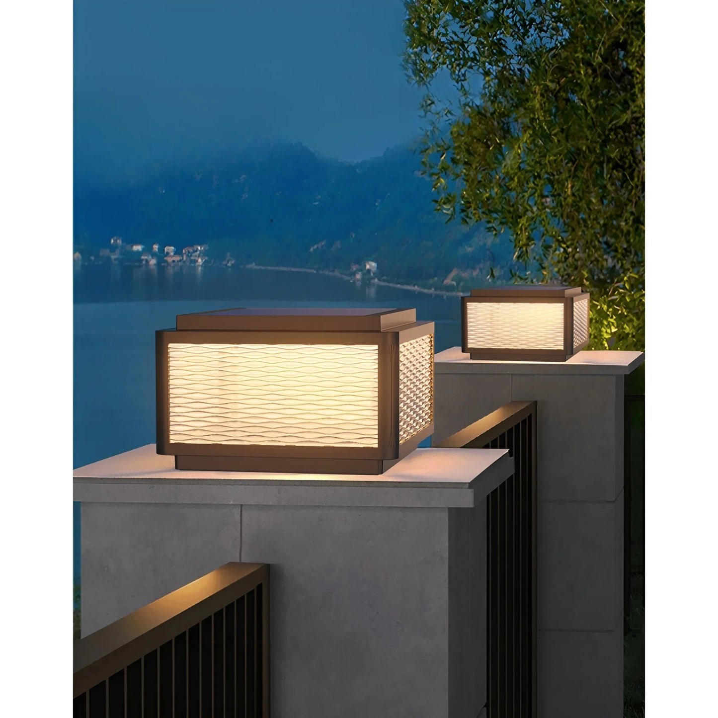 Aquila Solar Pillar Light - Exterior wall | Lucera Lighting