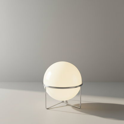 Nankin floor lamp studio shot on clean white background showing full body and slim steel frame