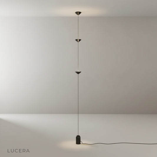 matte black Hymn lamp with marble counterweight on clean studio background