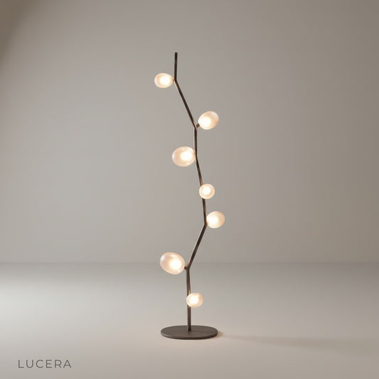 Lucera Dahlia floor lamp studio shot on clean white background front view