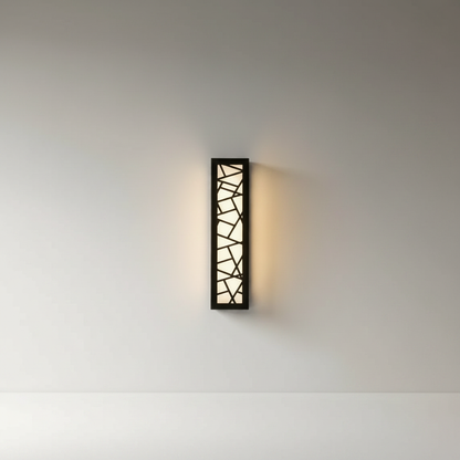 minimalist Emblem Wall Lamp mounted on a concrete wall in a studio setting