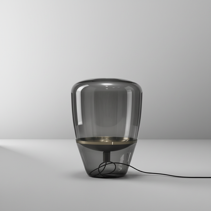 Hand-blown glass Sunburst Table Lamp on clean white studio background, front view