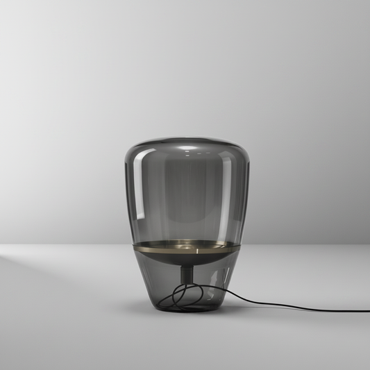 Hand-blown glass Sunburst Table Lamp on clean white studio background, front view