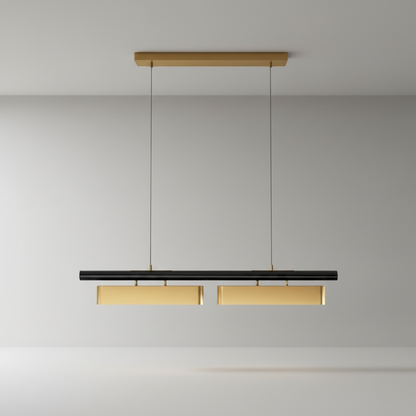 Studio shot of Fiorella Chandelier matte black iron and alloy with opal diffusers front view