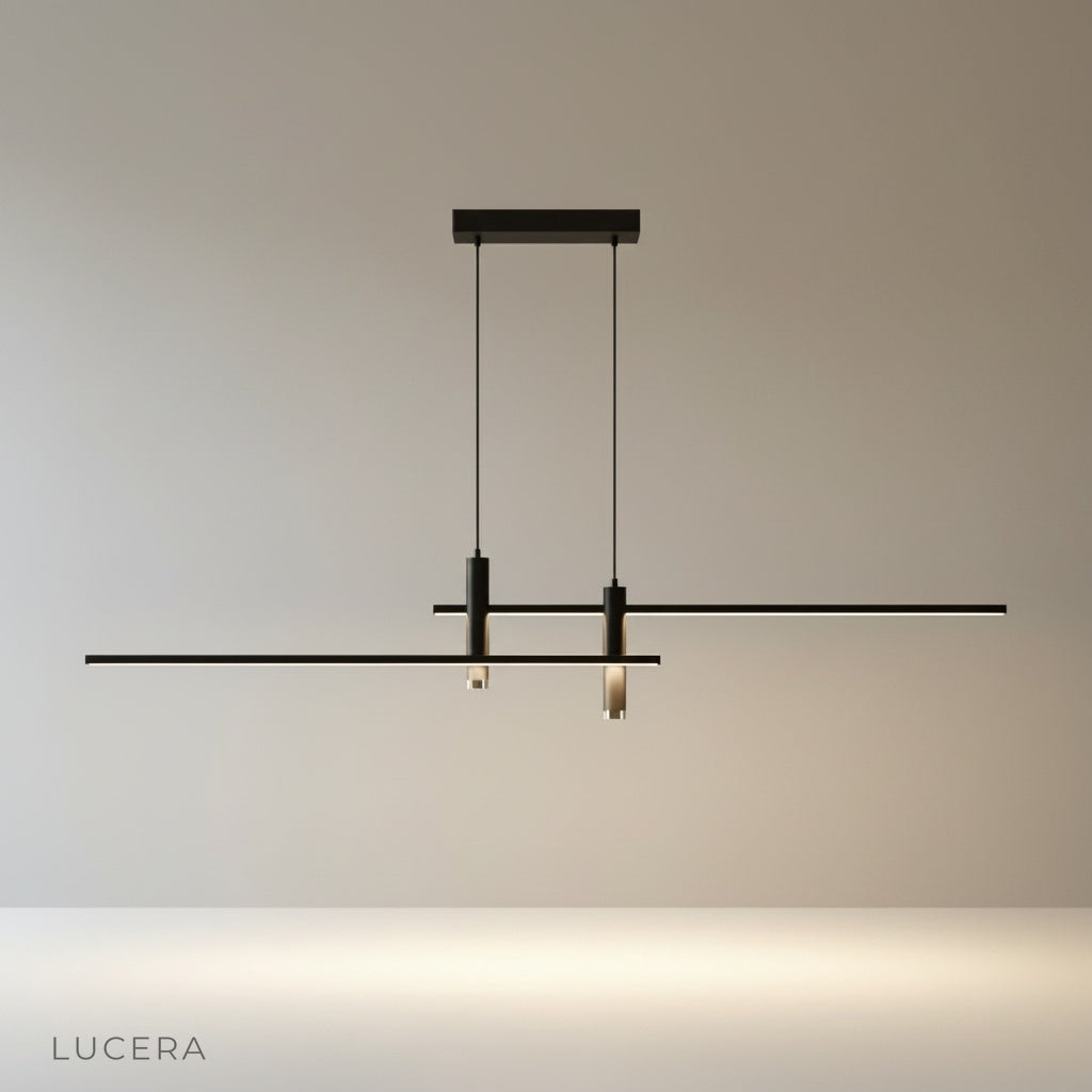 Studio shot of Indian Red Pendant Light with sleek aluminum and acrylic shade on clean white background