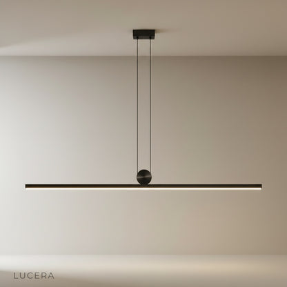 Eleonora pendant light studio shot front view showing sleek aluminum and acrylic circular form