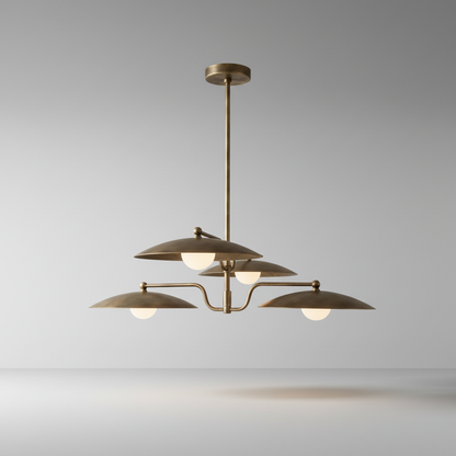 Studio shot of Stellar Brass Chandelier front view on clean white background