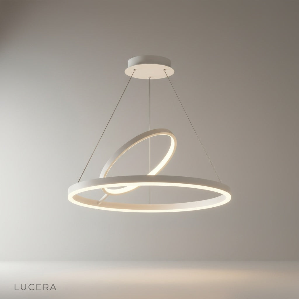 Minimalist Opaque Chandelier studio shot on clean white background, front view