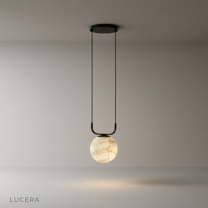 Minimalist Bibelot pendant lamp studio shot on clean white background