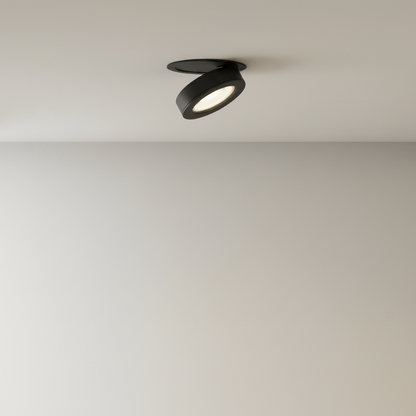 Comet Downlight studio shot front view black aluminum adjustable head