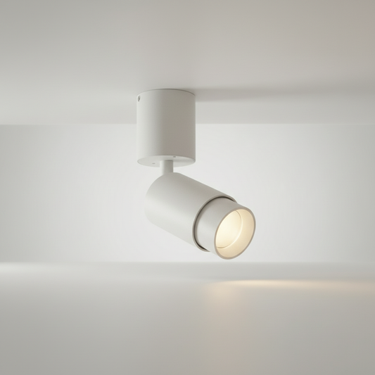 studio shot of matte black waxing downlight on clean white background, front angle