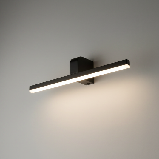 minimalist aluminum and acrylic wall lamp studio shot front view