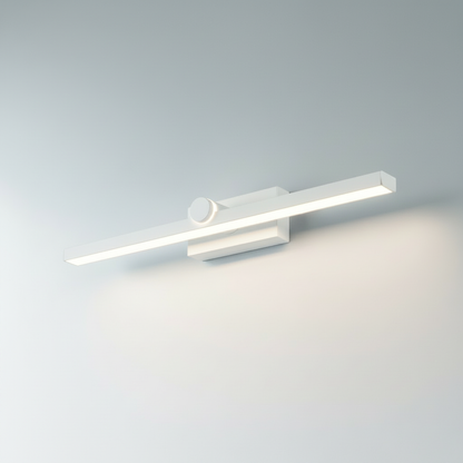 Minimalist Scheele's Green linear wall lamp on clean studio background, front view