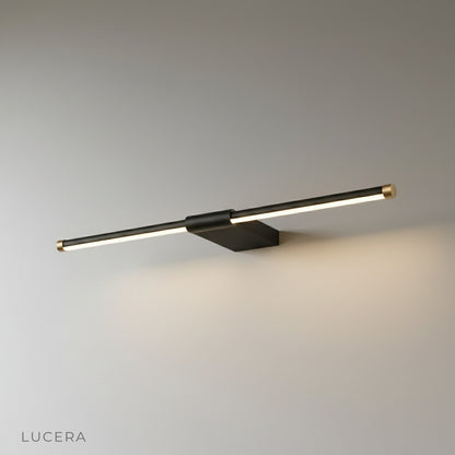 Minimalist Lucera wall lamp studio shot front view on clean white background