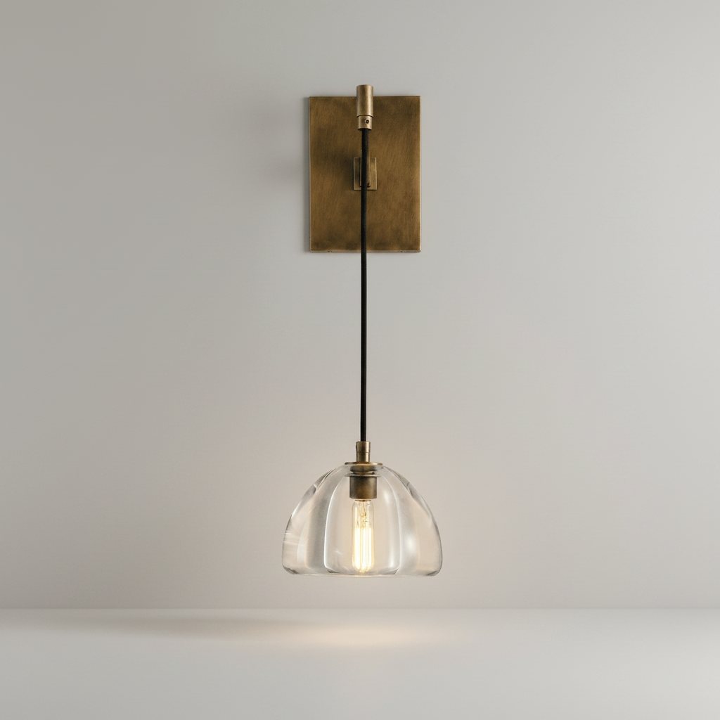 Zuleika Wall Lamp black finish front view on clean white studio background
