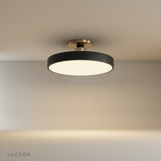 studio shot of Alizarin circular LED ceiling light against clean white background