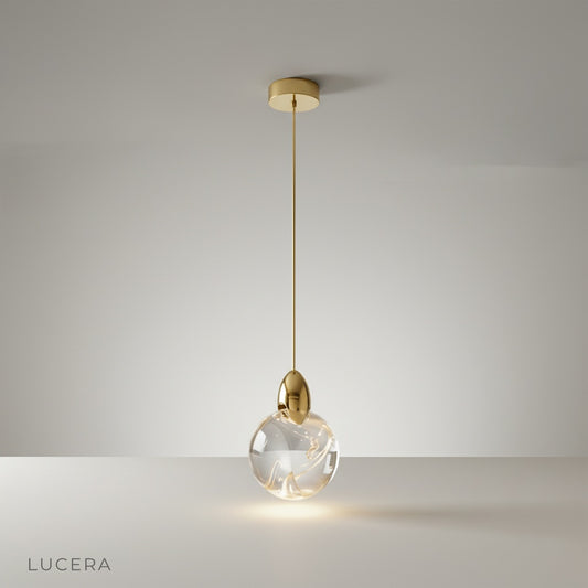 studio shot of Dawn pendant light against clean white background showing full silhouette