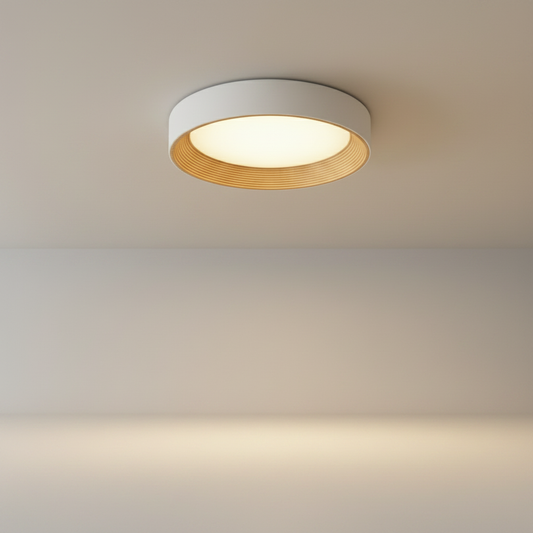 Volans ceiling light studio shot showing aluminum frame and acrylic shade
