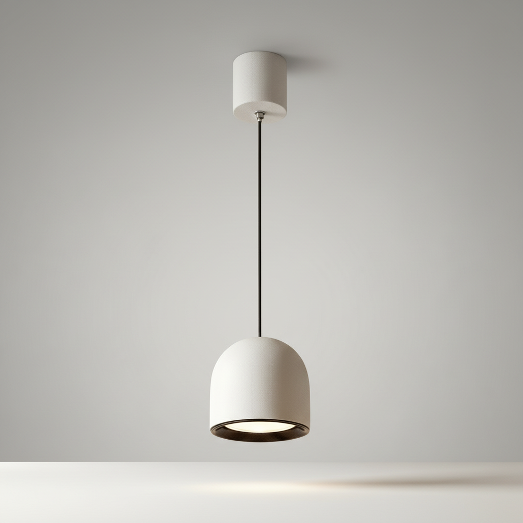 studio shot of Trinity pendant light front view matte aluminum finish