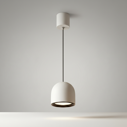 studio shot of Trinity pendant light front view matte aluminum finish