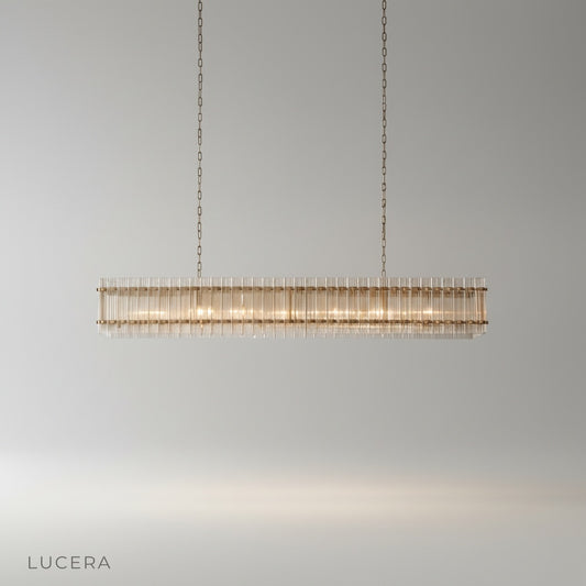 Boulevard Linear Chandelier front view on clean white studio background