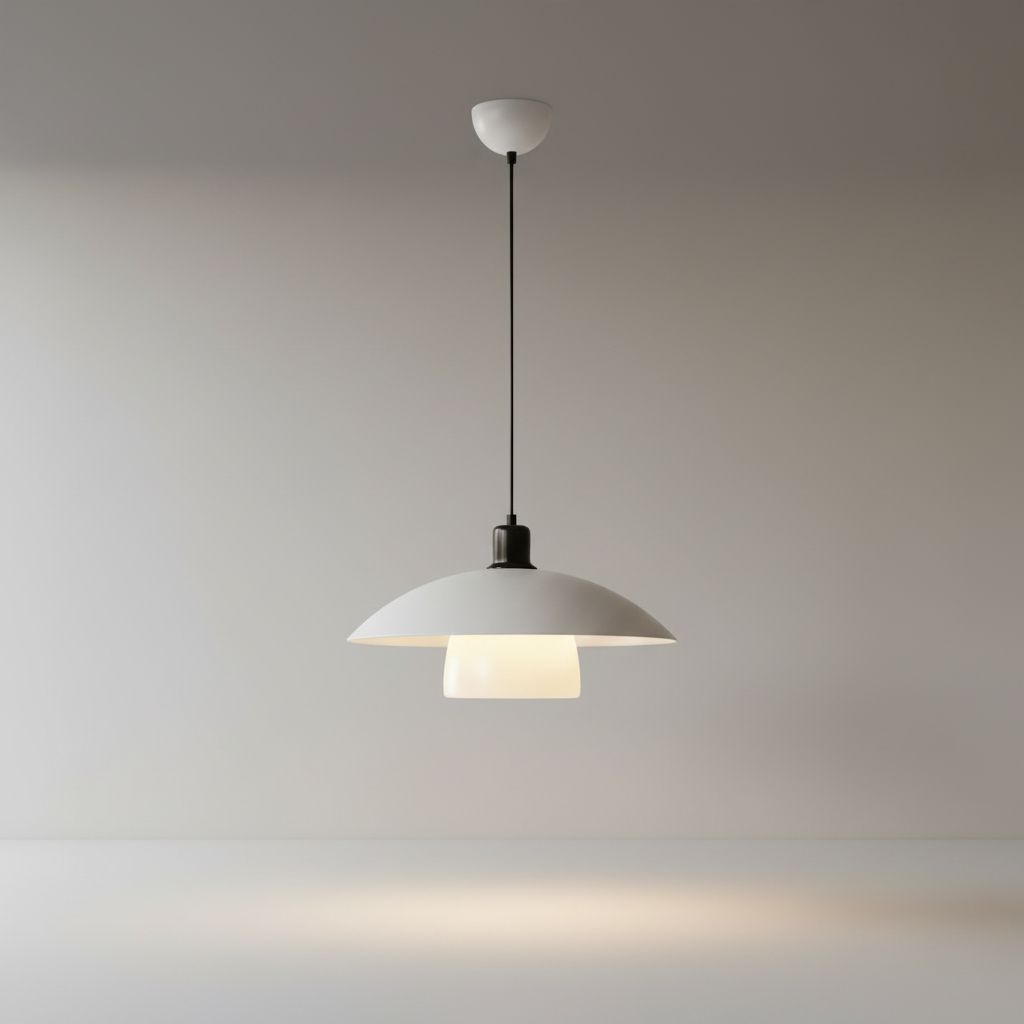 Eburnean pendant light studio shot on clean white background front view