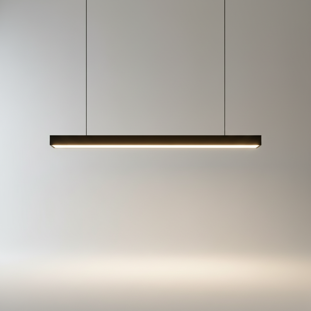 Winslow Pendant Light studio shot showing sleek linear aluminum body and ultra-slim track
