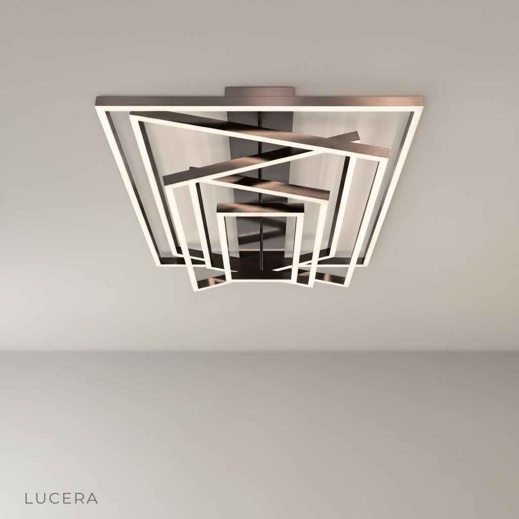 studio shot of Amaryllis ceiling light with frosted acrylic diffuser and clean minimalist design on white background